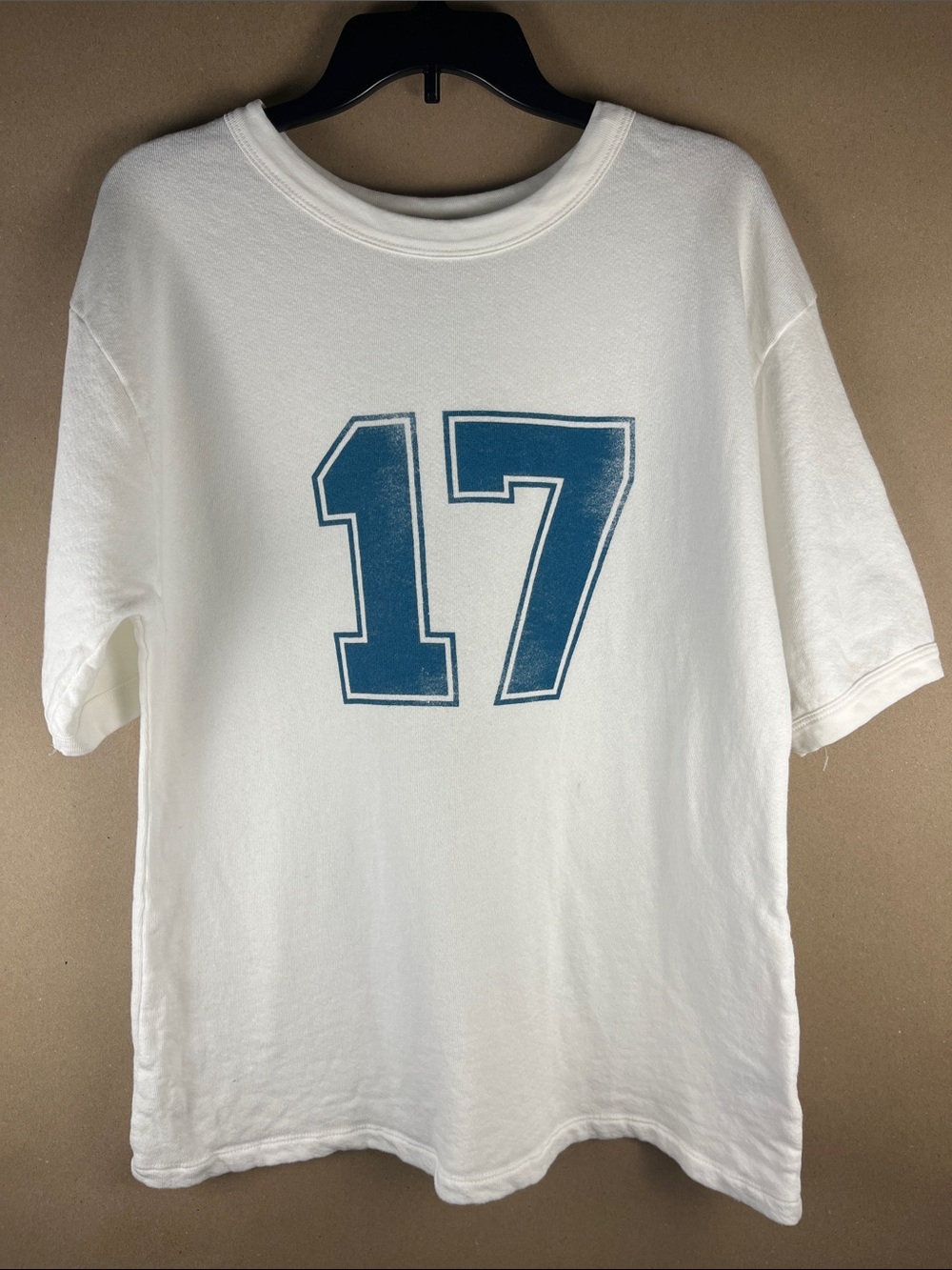 Ragabond Studio 17 Varsity Tee S Oversized White Organic Cotton Made in USA NWOT